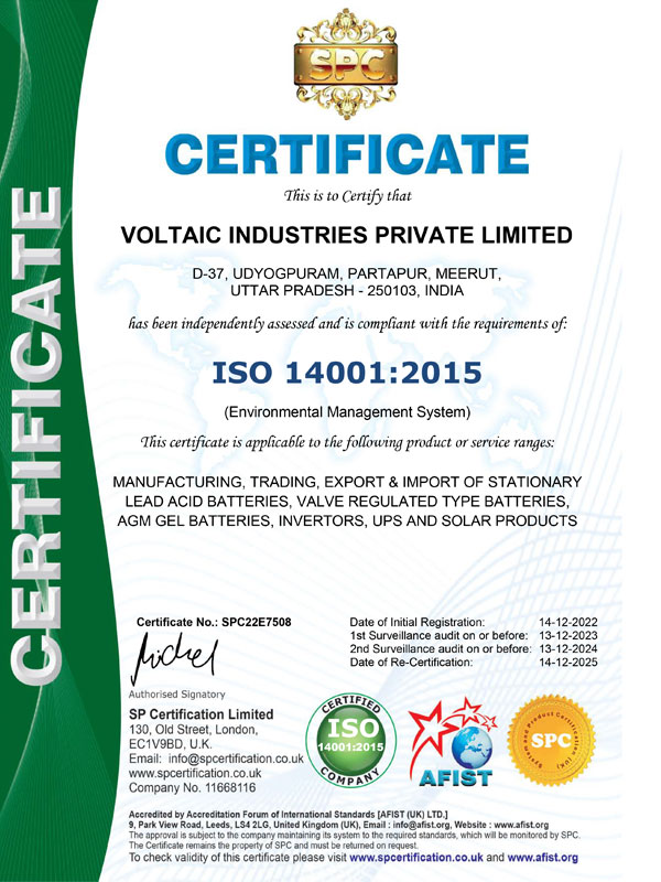 Our Certificate