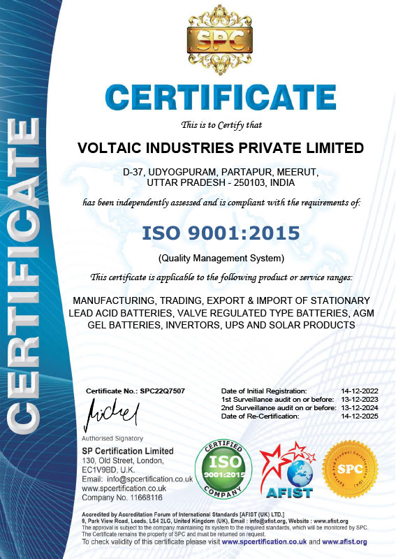 Our Certificate
